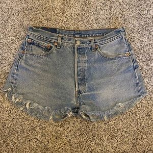 Levi’s Ladies Vintage Blue Jean Shorts - High Rise - Custom - Distressed